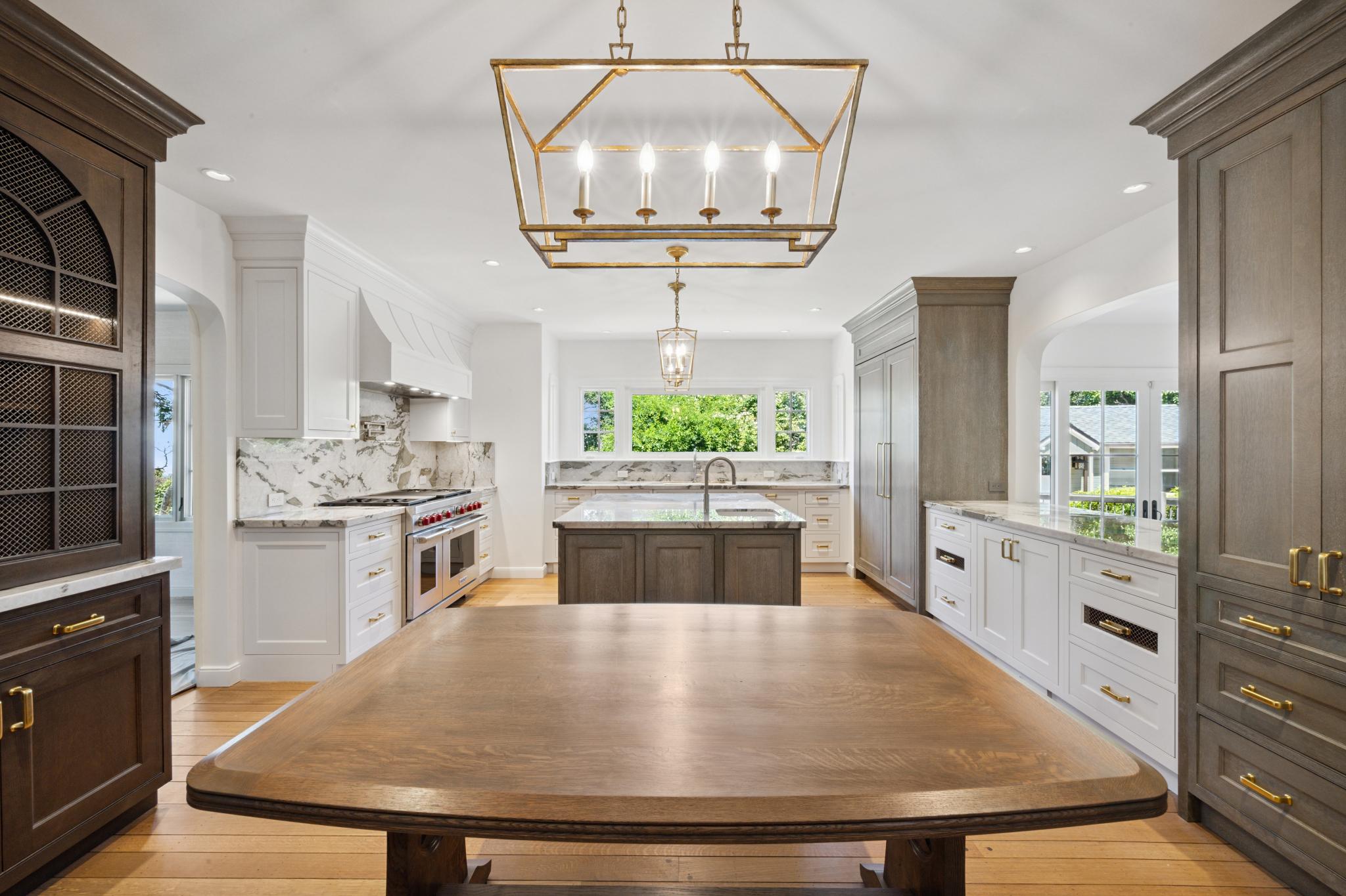 Luxury dining room with warm wood tones