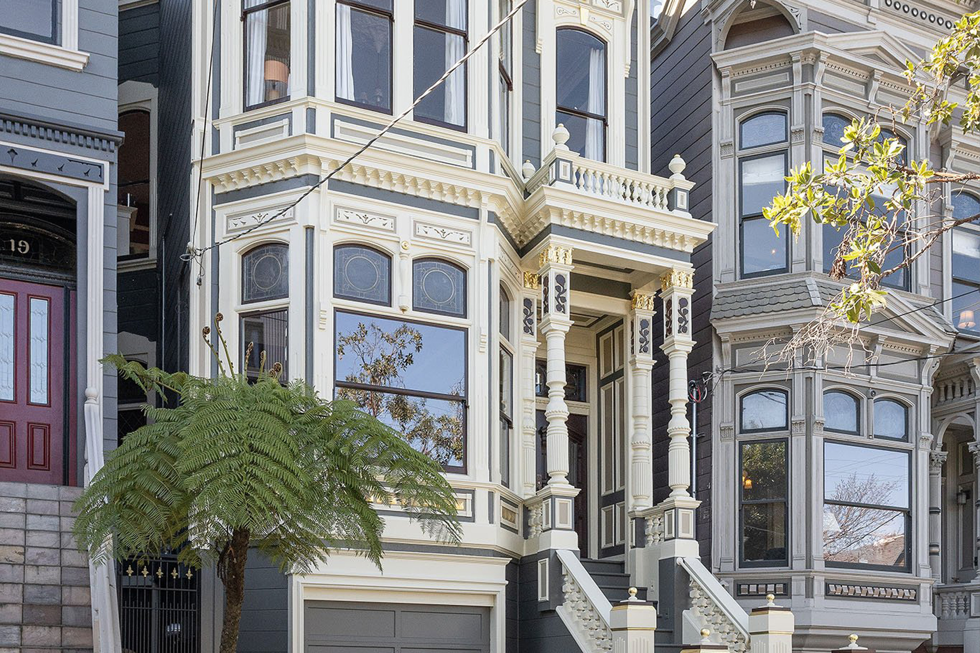 Painted Victorian exterior entrance